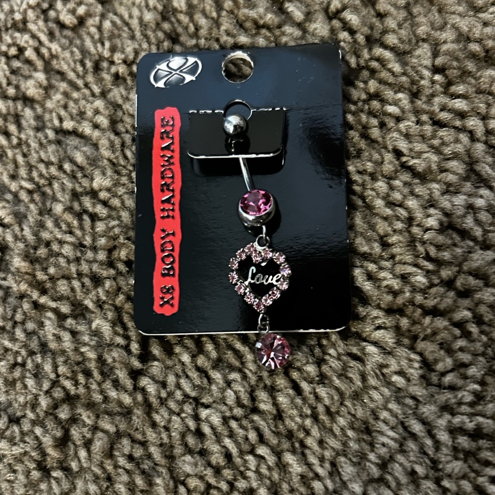 XS Body Hardware Pink Love Belly Ring